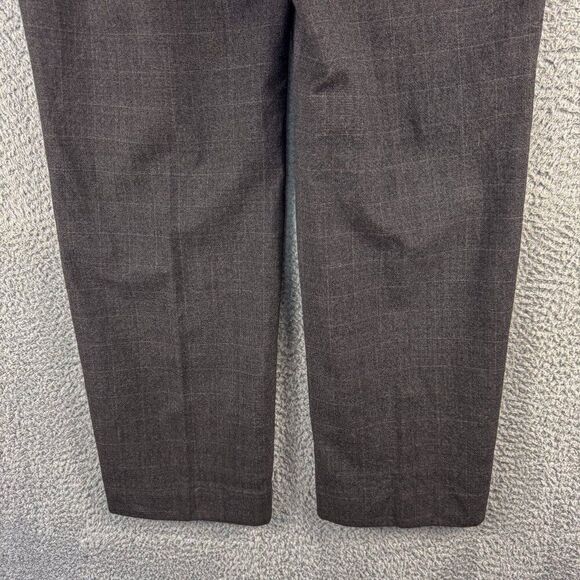 Banana Republic Dress Pants Men 34 Gray Windowpane Wool Slacks Office Work 34x31 - Picture 6 of 16